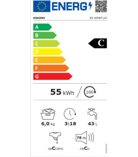 Πλυντήριο Ρούχων Eskimo ES WM6T12C 6 kg C