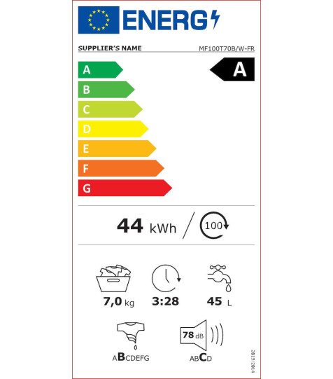 Πλυντήριο Ρούχων Midea MF100T70B/W-GR 7 kg
