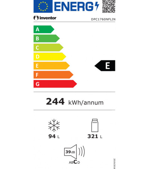 Ψυγείο Inventor DPC1760NFLIN Inox E