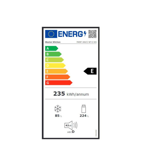 Ψυγειοκαταψύκτης Master Kitchen MKRF300/C NF E WH